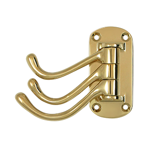 TSH40CR003 4 in. Projection Heavy Duty Triple Swivel Hook, Lifetime Brass - Solid Brass