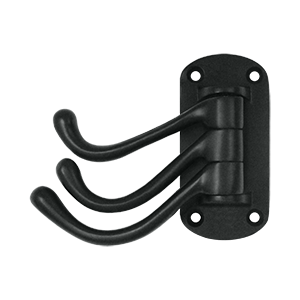 TSH40U19 4 in. Projection Heavy Duty Triple Swivel Hook- Black - Solid Brass