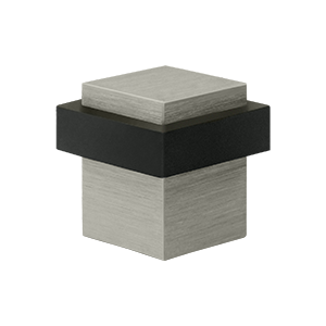 1.37 in. Square Universal Floor Bumper, Satin Nickel - Solid Brass