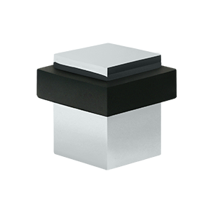 1.37 in. Square Universal Floor Bumper, Bright Chrome - Solid Brass