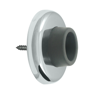WB250U26 2.5 in. Diameter Wall Mount Concave Flush Bumper- Bright Chrome - Steel