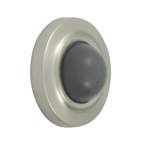 2.37 in. Diameter Convex Flush Bumper- Satin Nickel - Solid