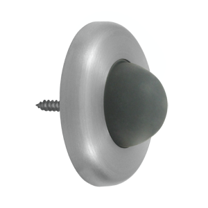 WBC250U32D 2.5 in. Diameter Wall Mount Convex Flush Bumper- Satin Stainless Steel