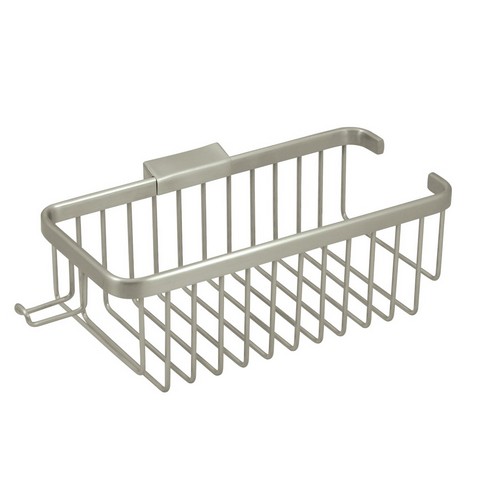 Picture of Deltana WBR1054HU15 10 in. Rectangular Shampoo Wire Basket with Hook- Satin Nickel - Solid Brass