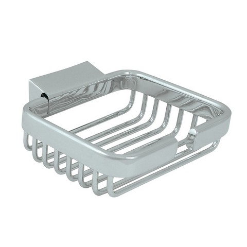 WBR4535U26 4.5 in. Rectangle Wire Basket Soap Holder- Bright Chrome - Solid Brass
