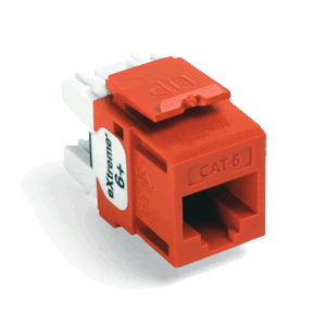 Leviton 61110-RO6 Extreme 6 Plus QuickPort Connector, CAT 6 - Orange