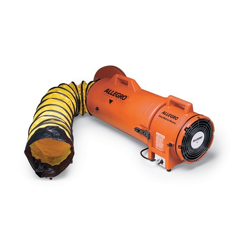 8 in. AC Plastic COM-PAX-IAL Blower with 15 ft. Ducting & Canister Assembly