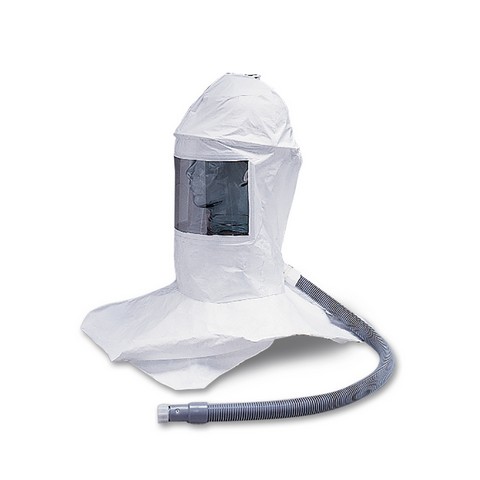 Picture of Allegro 9909-HCHD Deluxe Tyvek Double Bib Hard Hat Hood with Hard Hat- Air Temperature Controller & Hansen Fittings