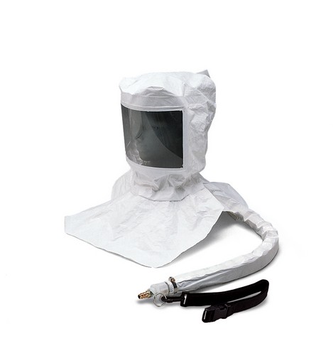 Picture of Allegro 9910-D Maintenance Free Tyvek Hood CF SAR Assembly with Suspension & LP Flow Adapter with OBAC Fitting