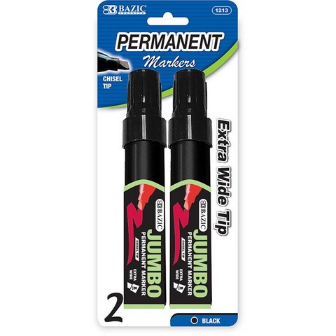 Picture of Bazic 1213     8 mm Jumbo Chisel Tip Permanent Marker (2/Pack) Case of 24 