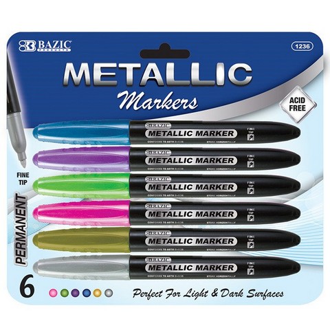 Picture of Bazic 1236     6 Metallic Markers   Case of 12