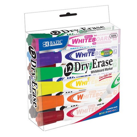 Picture of Bazic 1272   Bright Color Chisel Tip Dry-Erase Markers (12/Box) Box of 12
