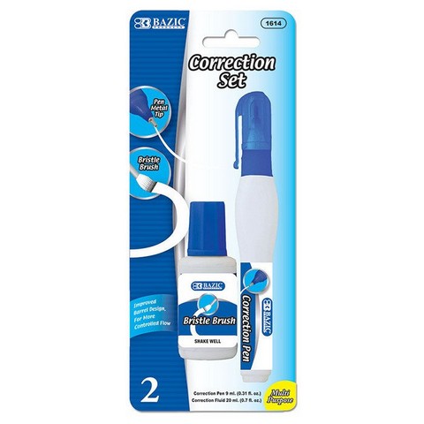 Picture of Bazic 1614  Metal Tip Correction Pen &amp; Correction Fluid (2/Pack)   Pack of 24 