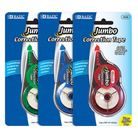 Picture of Bazic 1630  5 mm x 394&quot; Jumbo Correction Tape Pack of 24 