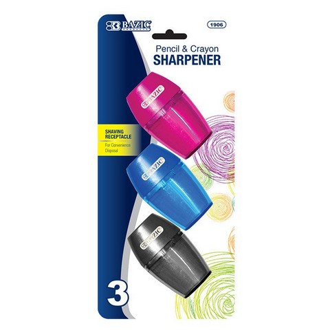 Picture of Bazic 1906  Single Hole Sharpener w/ Receptacle (3/pack) Case of 24