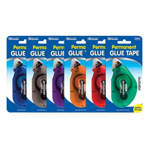 Picture of Bazic 2080   8 mm x 8 m Permanent Glue Tape Case of 24