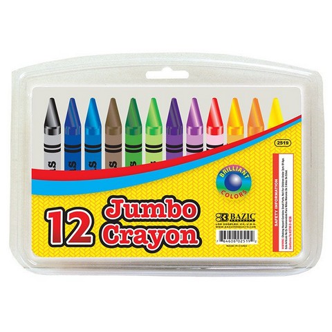 Picture of Bazic 2519 BAZIC 12 Color Premium Quality Jumbo Crayons Pack of 24