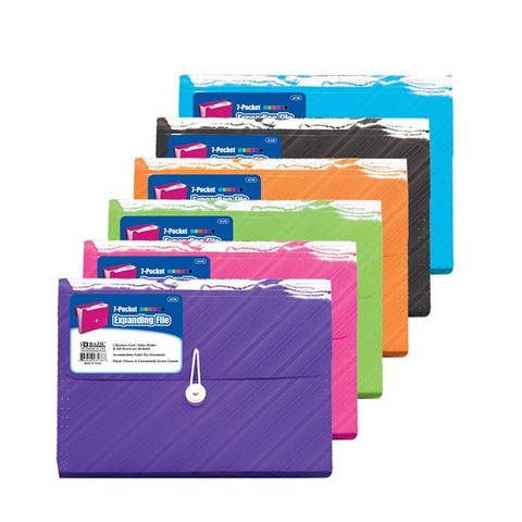 Picture of Bazic 3176  Translucent 7-Pocket Letter Size Poly Expanding File Pack of 12 
