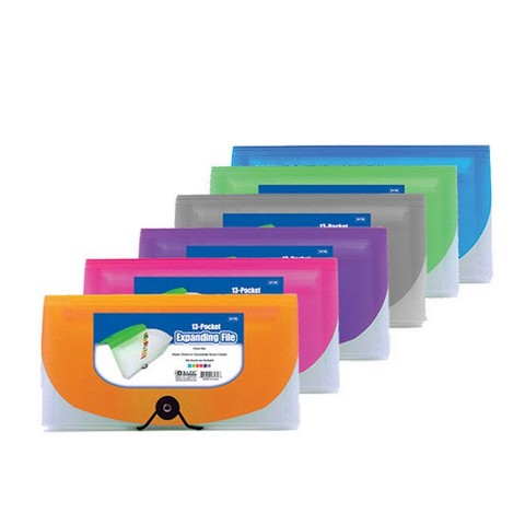 Bazic   13-Pocket Check Size Poly Expanding File Pack of 24