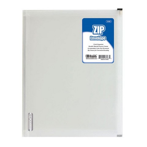 Picture of Bazic 3187  Clear Letter Size Zip Envelope Pack of 24    