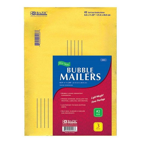 Picture of Bazic 5003  8.5&quot; X 11.25&quot; (#2) Self-Seal Bubble Mailers (3/Pack) Case of 24                                      