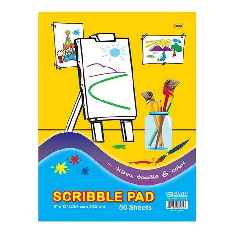 Bazic 5005  50 Ct. 9" X 12" Scribble Pad Case of 48