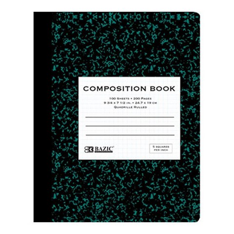 Picture of Bazic 5052  100 Ct. 5-1&quot; Quad-Ruled Marble Composition Book  Case of 48