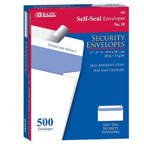 Picture of Bazic 5064    #10 Self-Seal Security Envelope (500/Box)  CASE OF 5 