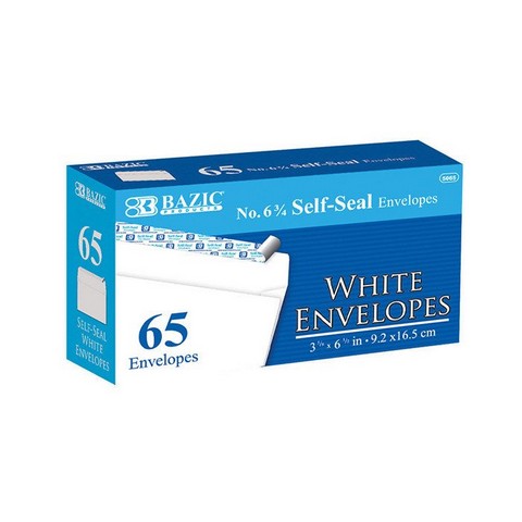 Picture of Bazic 5065   #6 3/4 Self-Seal White Envelope (65/Pack)  Case of 24