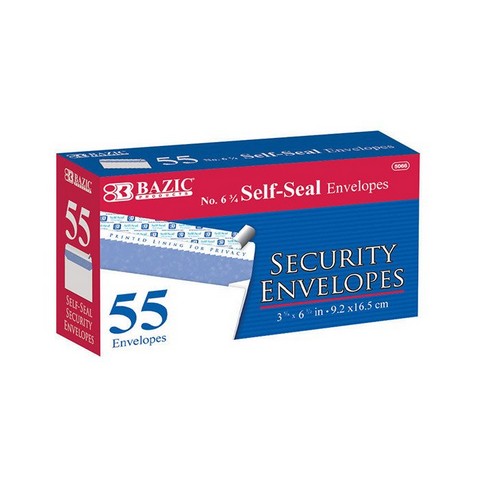 Picture of Bazic 5066   #6 3/4 Self-Seal Security Envelope (55/Pack)  Case of 24