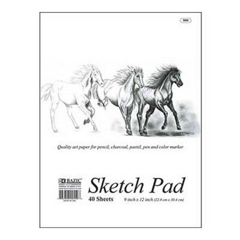 Picture of Bazic 550  40 Count Premium Sketch Pad  9 x 12 in. Pack of 48
