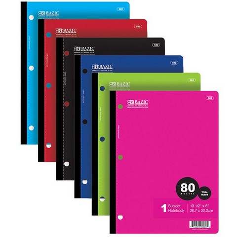 Bazic W/R 80 Ct. 1-Subject Wireless Notebook Case OF 24