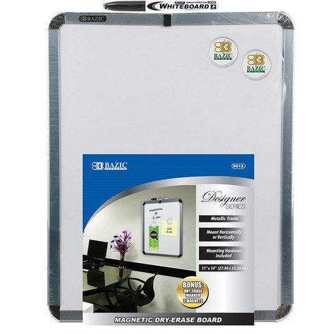 Bazic 6012  BAZIC 11" X 14" Magnetic Dry Erase Board w/ Marker & 2 Magnets Case OF 12