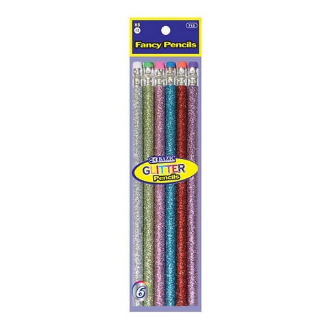 Picture of Bazic 713  Metallic Glitter Wood Pencil w/ Eraser (8/Pack)  Case of 24                                      