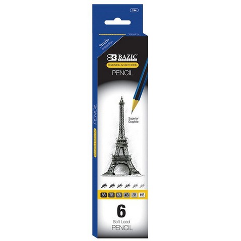 Picture of Bazic 744    Drawing &amp; Sketching Pencil Set (6 Assortment) Pack of 24