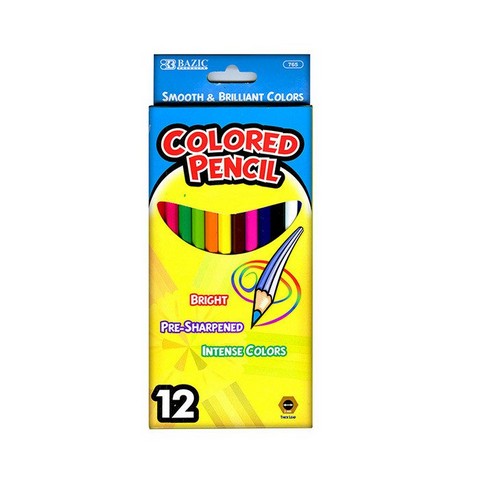 Picture of Bazic 765      12 Color Pencil  Pack of 24