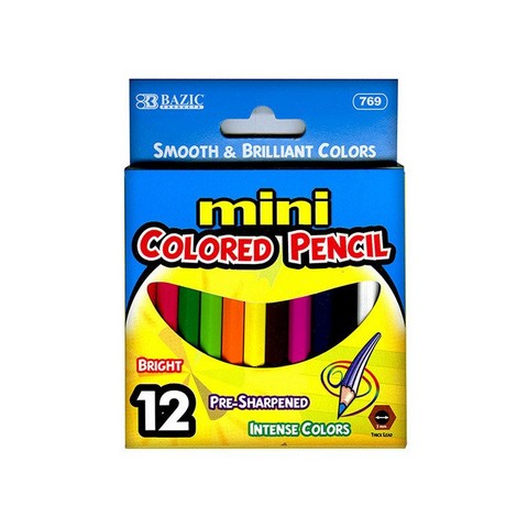 Picture of Bazic 769   12 Mini Color Pencil  Pack of 24