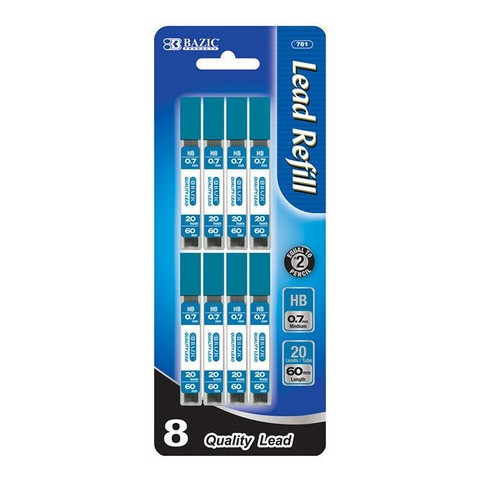 Picture of Bazic 781   20 Ct. 0.7mm Mechanical Pencil Leads (8/pack) Pack of 24