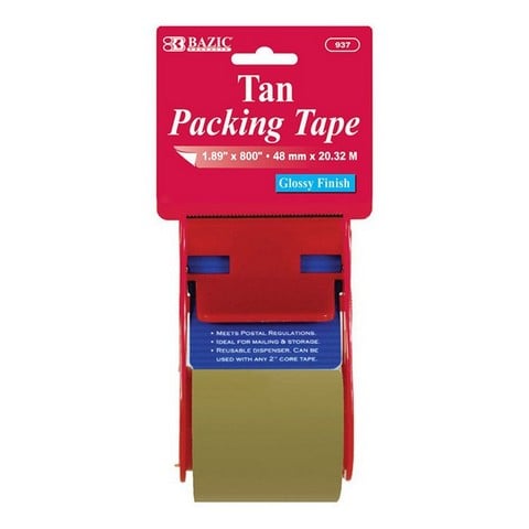 Picture of Bazic 937 1.88&quot; X 800&quot; Tan Packing Tape w/ Dispenser   Case of 24 