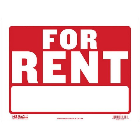 Picture of Bazic S-4 9 x 12 in. Rent Sign