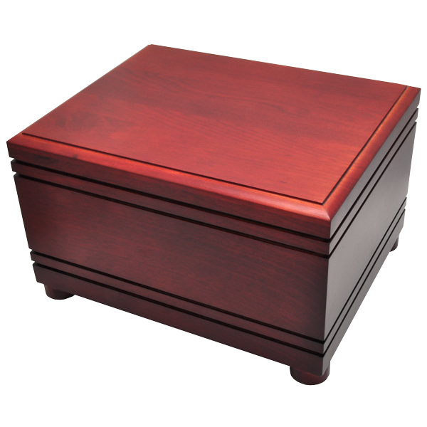 Picture of Memorial Gallery M-023 cherry Cherry Finish Grooved Horizontal Wood Box Urn