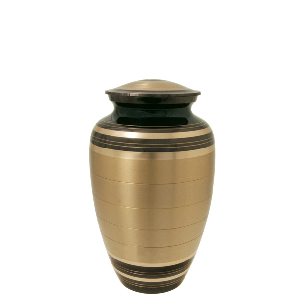 Picture of Memorial Gallery 8502D Black and Brass Striped 6 in. Cremation Urn Black &amp; Brass Sharing Cremation Urn