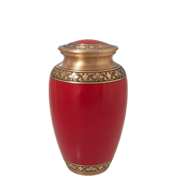 8558D 6 in. Cherry Red Brass Sharing Cremation Urn
