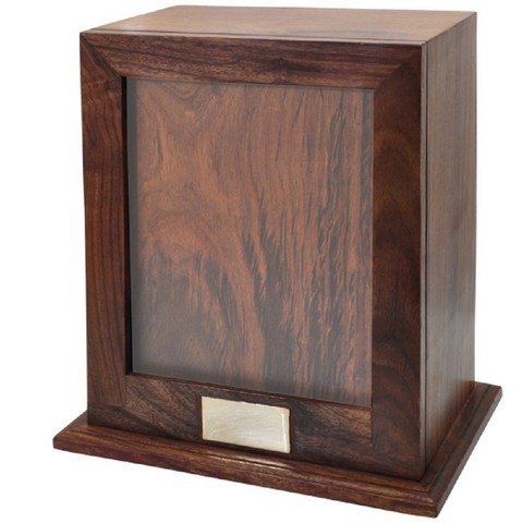 Picture of Memorial Gallery SWH-005M Elegant Photo Box Cremation Wood Urn- Medium