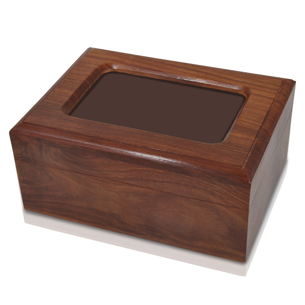 Picture of Memorial Gallery SWH-001 Memory Chest Wooden Box Urn with Photo Window