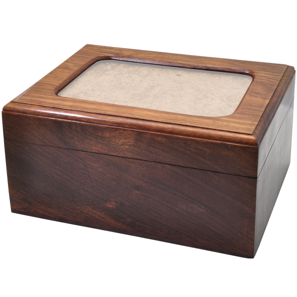 Picture of Memorial Gallery SWH-001L Memory Chest Wooden Box Urn with Photo Window- Large