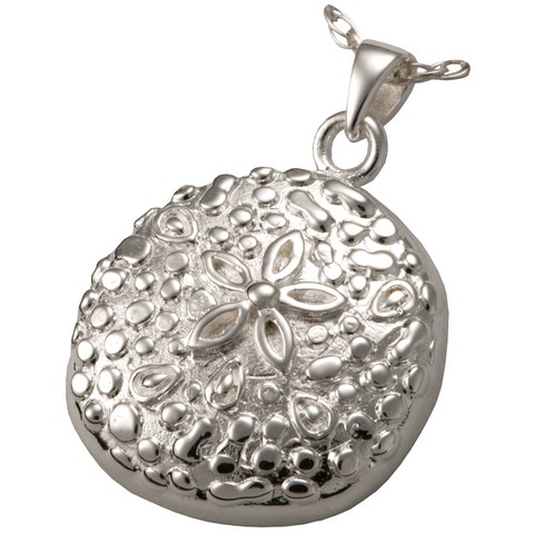 MG-3151s Cremation Jewelry Sand Dollar Sterling Silver Pendant