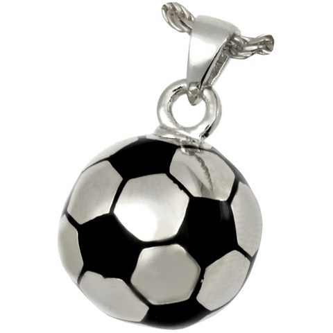 3086s Cremation Jewelry Soccer Ball Sterling Silver Pendant