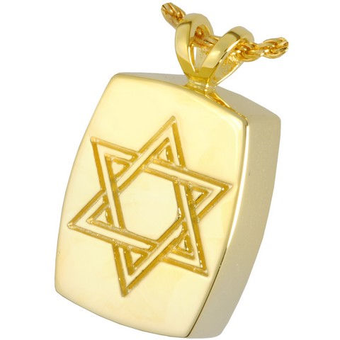 MG-3143GP Cremation Jewelry Star of David 14K Gold Plating Pendant