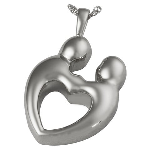 Together Forever Heart Pendant - Sterling Silver - Double Compartment - Secure Seal